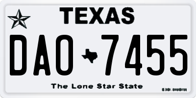 TX license plate DAO7455