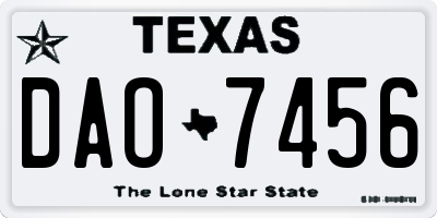 TX license plate DAO7456