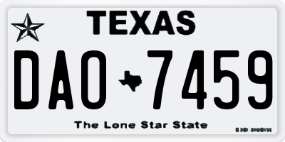 TX license plate DAO7459