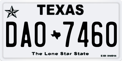 TX license plate DAO7460