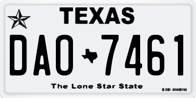 TX license plate DAO7461
