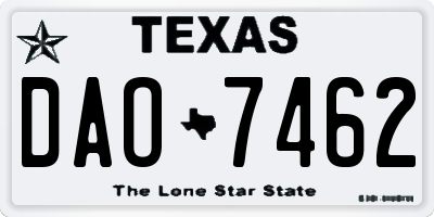 TX license plate DAO7462