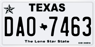 TX license plate DAO7463