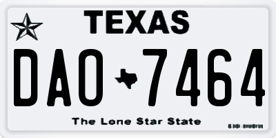 TX license plate DAO7464