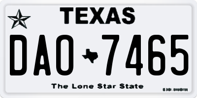 TX license plate DAO7465