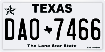 TX license plate DAO7466