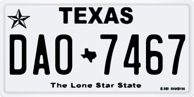 TX license plate DAO7467