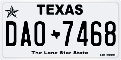 TX license plate DAO7468