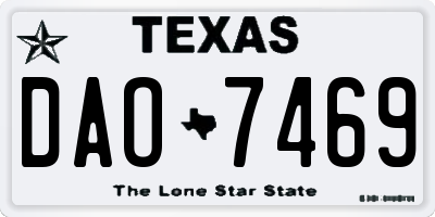 TX license plate DAO7469