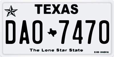TX license plate DAO7470