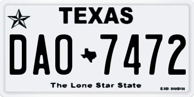 TX license plate DAO7472