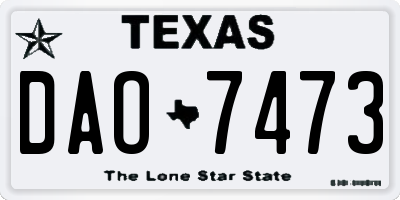 TX license plate DAO7473
