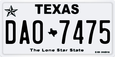 TX license plate DAO7475
