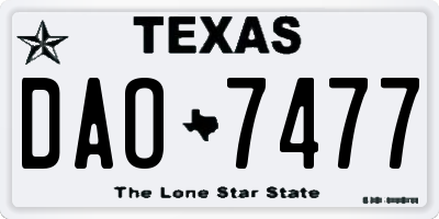 TX license plate DAO7477