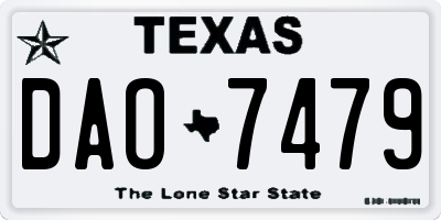 TX license plate DAO7479