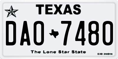 TX license plate DAO7480