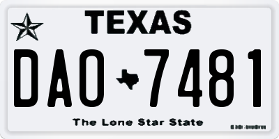TX license plate DAO7481