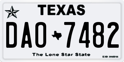 TX license plate DAO7482