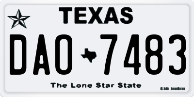 TX license plate DAO7483