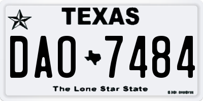 TX license plate DAO7484