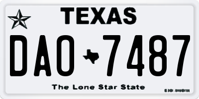 TX license plate DAO7487