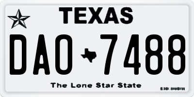 TX license plate DAO7488