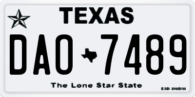 TX license plate DAO7489