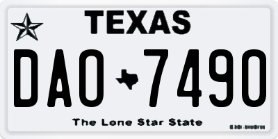 TX license plate DAO7490