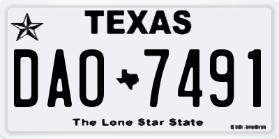 TX license plate DAO7491