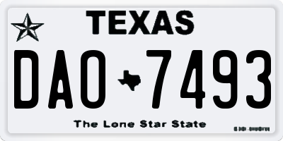 TX license plate DAO7493