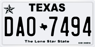 TX license plate DAO7494