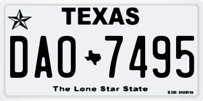 TX license plate DAO7495