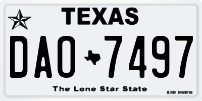 TX license plate DAO7497