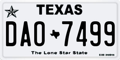 TX license plate DAO7499
