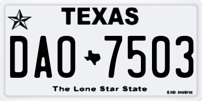 TX license plate DAO7503