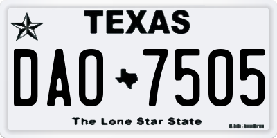 TX license plate DAO7505