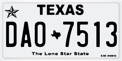 TX license plate DAO7513