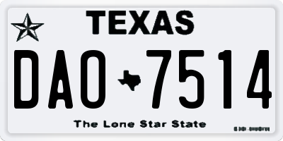 TX license plate DAO7514