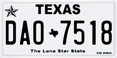 TX license plate DAO7518