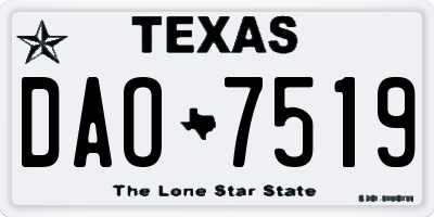 TX license plate DAO7519