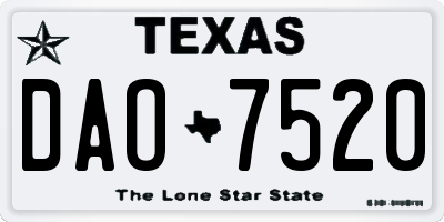 TX license plate DAO7520
