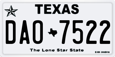 TX license plate DAO7522