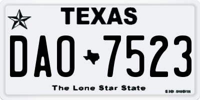 TX license plate DAO7523