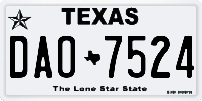 TX license plate DAO7524