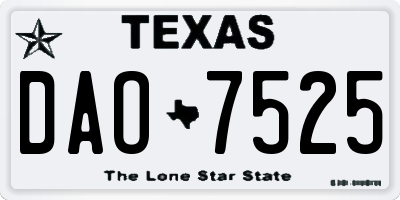 TX license plate DAO7525