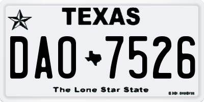 TX license plate DAO7526