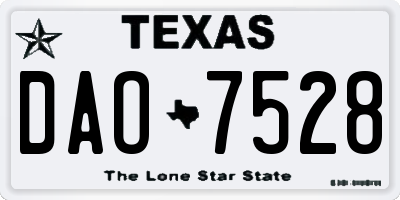 TX license plate DAO7528