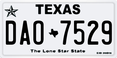TX license plate DAO7529