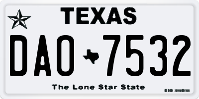 TX license plate DAO7532