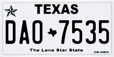 TX license plate DAO7535